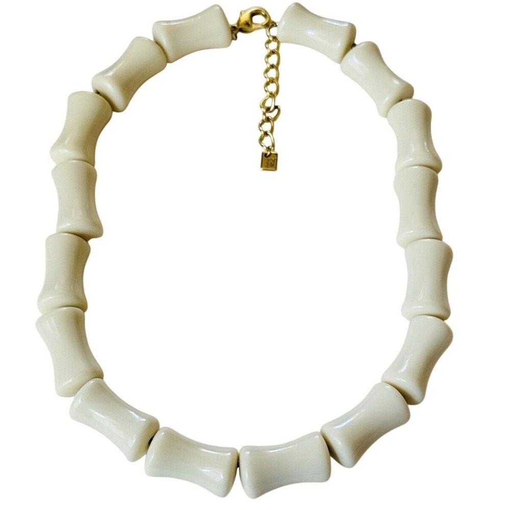 Butler Wilson BW Necklace Tiki Bar Lucite Bamboo Beads‎ Chunky Statement Summery